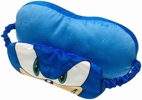 MORIPiLO セガ ソニック アイマスク 睡眠用 (まくら付きアイピロー) 27x6cm目元やわらか ストレスフリー 快眠 旅行 便利 グッズ 遮光 可愛い 子供 大人兼用 ブルー キャラクター まくらのモリシタ