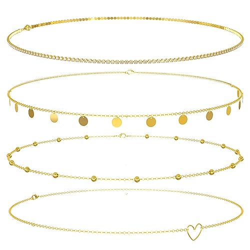 Excefore Metal Waist Chains for Woman, Adjustable Body Link ...