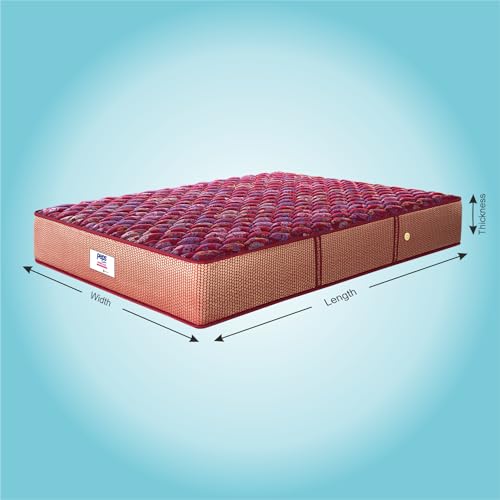 Image of peps Springkoil Bonnell 6-inch Single Size Spring Mattress (Maroon, 84x30x06) with 1 Free Pillow