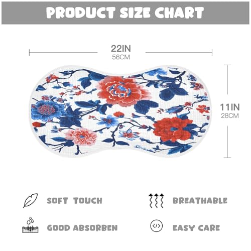 Kigai Red Blue Flowers Baby Burp Cloths Extra Soft and Absorbent Burping Rags Cotton Burping Clothes Baby Washcloths for Newborn Boys Girls - 2 Pack4