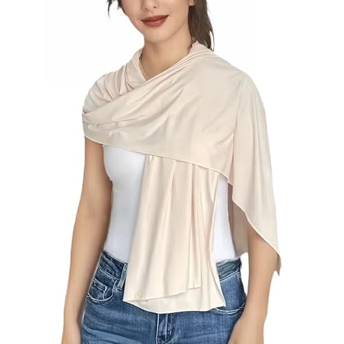 UPF 50+ Sun Protection Beach Wraps and Pashminas for Women Travel Scarf Blanket Outdoor Summer UV White Shawl