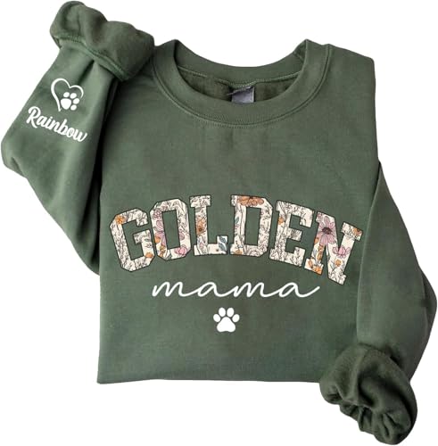 Famitrendz Personalized Golden Retriever Mom Sweatshirt with Dogs Names on
