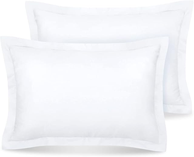White Pillow cases 2 Pack 100% Egyptian Cotton Pillow Covers 800 Thread Count Sateen Super Soft Hotel Quality Pillowcases, 2 Oxford Pillow Cases - White