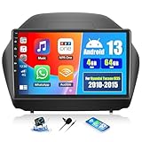 4+64G Android 13 Car Stereo for Hyundai Tucson IX35 2010-2015 with Wireless Carplay,10.1'' Touchscreen Car Radio with WiFi Mirror Link GPS Bluetooth FM RDS Radio DSP EQ SWC+AHD Backup Camera