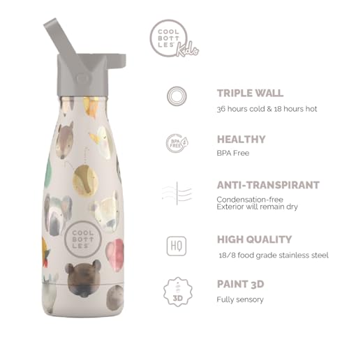 Children's Thermal Bottle – 260 ml – Tiny Creatures – Stainless Steel Water Bottle – Cool Drinks 36 Hours and Hot 18 Hours – Finished with Embossed Paint – BPA Free – Cool Bottles - Image 4