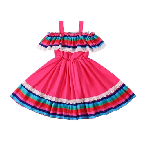 VINUOKER Toddler Girls Mexican Dress Cinco de Mayo Dress Mexican Traditional Fiesta Dress