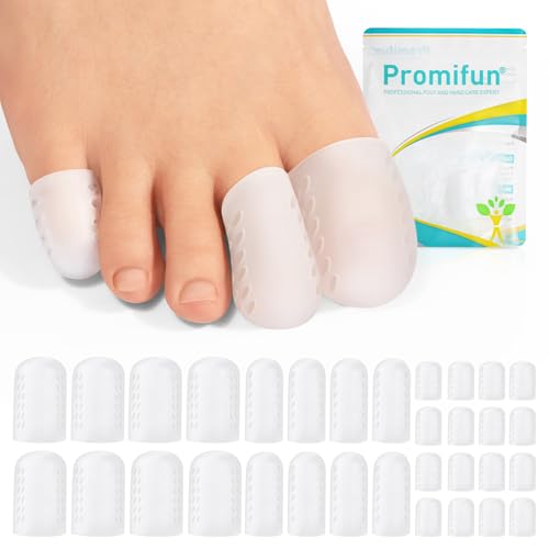 Image of Gel Toe Caps, 32 Pack Toe Protectors for Women, Silicone Toe Covers Sleeves for Men, Blisters, Corns, Friction Pain Relief (Multi-Size)