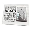 Friend gift 8x10 inch rustic wooden picture frame friendship gift funny gift for bff gift for him her friendship built on a solid foundation of alcohol inappropriateness sarcasm shenanigans  urban country home decor