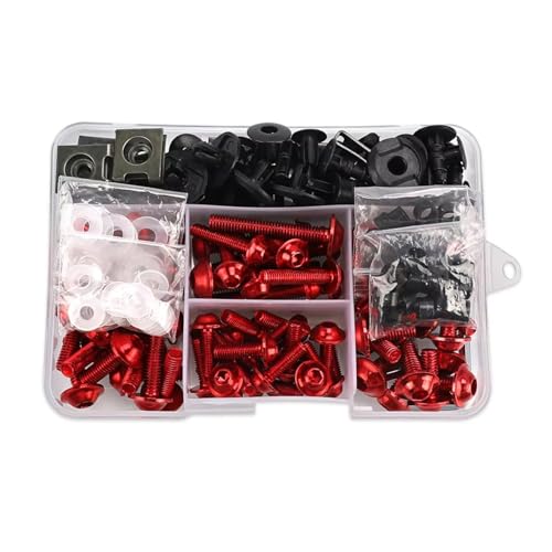 �t�F�A�����O�X�N�����[�L�b�g For ZX11 Zx1100 ZX1200 ZX12R ZX14 ZX1400 ZX14R ZX25R ZX4r ZX6 M6 For M5�p �I�[�g�o�C�t�F�A�����O�{���g�L�b�g �{�f�B���[�N�t�@�X�i�[ �l�W �i�b�g(Red