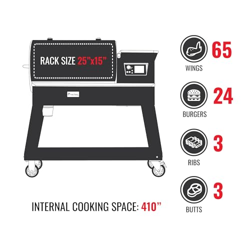recteq Patio Legend 400 Pellet Smoker, Pellet Grill with Wifi & App Connectivity, Outdoor Smokers Grills, Wood Pellet Grills, Temp Range 180° to 700+°, Smoker Grill + Grilling Basics Bundle - Image 3
