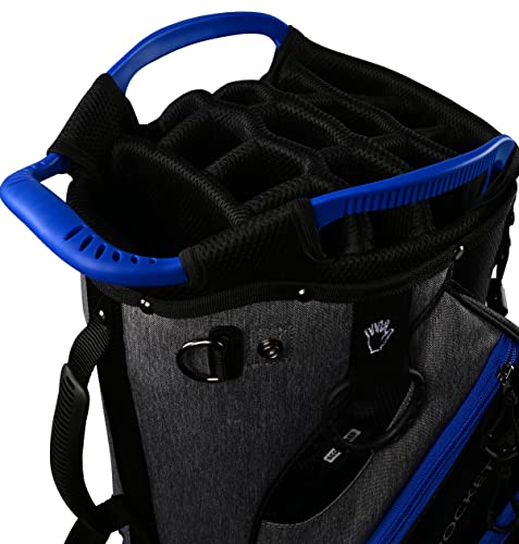Ask Echo Lightweight Golf Stand Bag With 14 Way Full Length Dividers 9 Pockets (Grey Blue) #TOP3