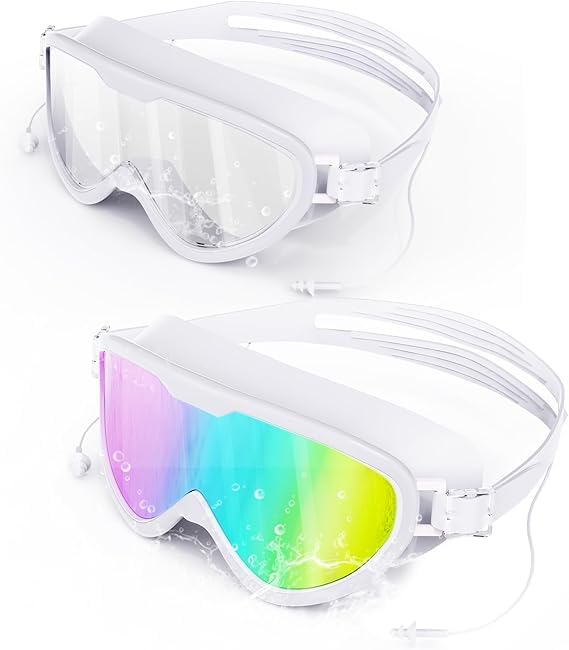 Swim Goggles 2 Pack Swimming Goggles Full Rim - Anti-Fog, UV Protection & Leak Proof - Great for Men, Women & Teens