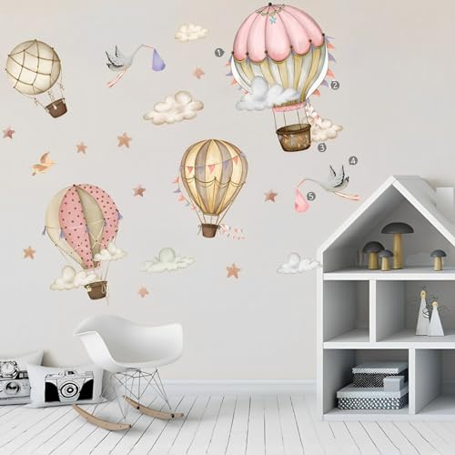 Pegatinas Pared Decorativas Infantiles Globos Aerostáticos Pegatinas Infantiles Pared Globos Pájaros En Las Nubes Pared Dormitorio Salón Comedor Baño
