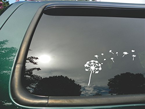 YttBuy-Dandelion Flying- Die Cut White Vinyl Window Decal/sticker for Car or Truck 5.5