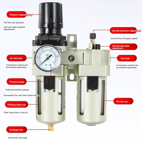 Filtre à eau AC4010-04 et régulateur de pression pour air comprimé - 7