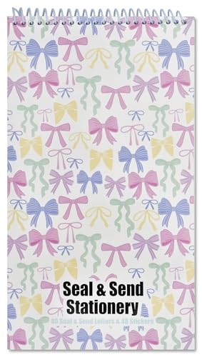 iscream Seal and Send 40 Sheet Stationery Note Card Pad with Seals - Pretty Bows