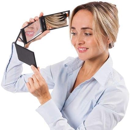 Kabello Self Hair Cut Height Adjustable Mirror See Back of Head Easily Can Be Used for Hair Coloring Braiding DIY Haircut Tool are Good Gifts for Men and Women (Black)-image-5