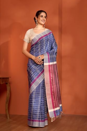 Taneira blue tussar silk saree in tussar silk – image 5