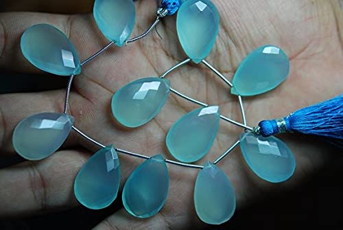 Calcédoine aqua paires assorties 16x25mm pour éviter les écarts de couleur