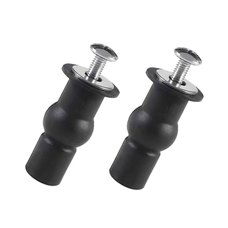 2 Pack Toilet Seat Bolts - Hinge Bolt Screws Toilet Seat Fixings for 14-16mm Hole Toilet Seats - Expanding Rubber Top Nuts Screws Mount Seat Hardware Replacement Parts Kit (1.6 Inch - Short x 2)