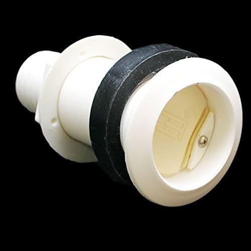 T-H Marine Supplies RFTH2DP 1-1/2 Thru-Hull SCUPPER-White RECESSED Threaded Thru-Hull SCUPPER