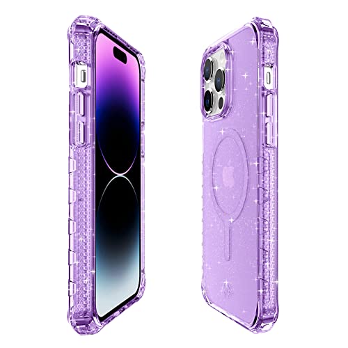 Coque iPhone 14 Pro Itskins Supreme R Spark violet clair avec protection MagSafe intégrée