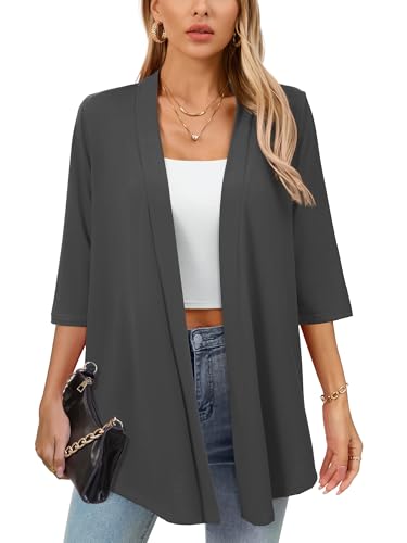 Image of Women's Lightweight Open Front Cardigans Casual Soft Drape Spring Summer Fall Cardigan S-3XL