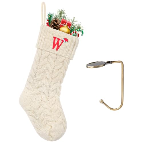 Initial Christmas Stockings,Monogram Letter Stocking Knit Family Stockings