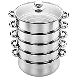 SaryEdge Dampfgarer/Auflauftopf/Suppentopf mit doppelwandigem Boden aus verdicktem Edelstahl, ideal...