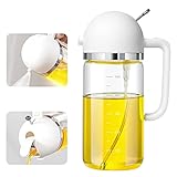Dos funciones: una botella de aceite, rociar aceite, verter lo que quieras. Solo tienes que sostener los mangos con una mano y pulsar "OPEN" o "LOCK" para abrir o cerrar la función de vertido de aceite con precisión.