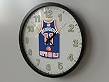 Horloge murale sur le thème du ballon de basket New York 35 cm – Cadeau personnalisé – Sélectionnez n'importe quel joueur ou votre propre nom et numéro à imprimer sur nos horloges