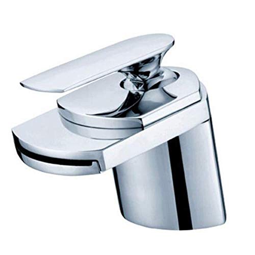 Robinet mitigeur à levier unique en laiton chrome avec bec cascade large haut de gamme
