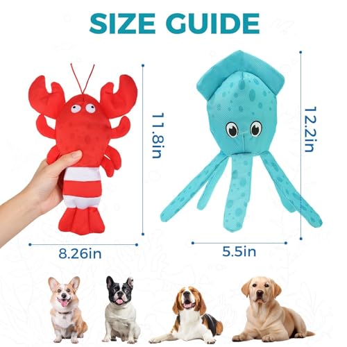 Juguetes flotantes para perros Lobster & Squid, pack x2 miniatura 5