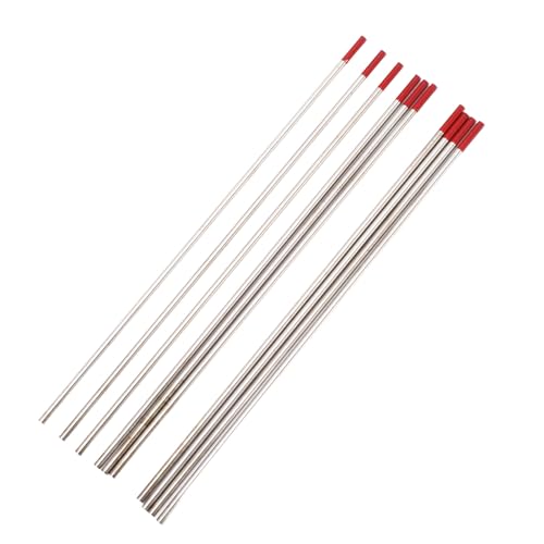 TIG Welding Tungsten Electrodes 1/16, 10Pcs TIG Welding Tungsten Electrodes 1/16 Red Tip 1.6mm 150mm Welding Accessories, TIG Welding Equipment