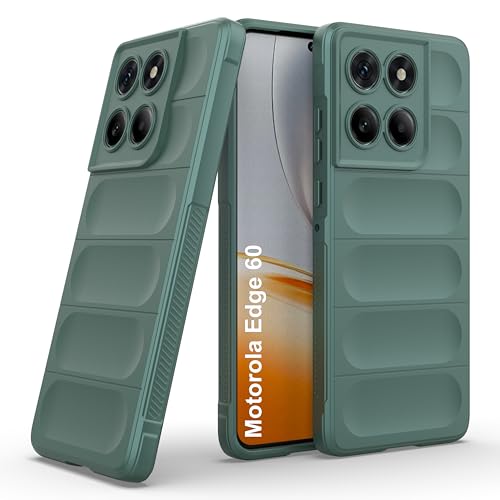Image of Zapcase Back Case Cover for Motorola Edge 60 | Compatible for Motorola Edge 60 Back Cover | Liquid Silicon Magic Case with Camera Protection | Dark Green