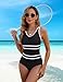 Edelqual One Piece Swimsuit Women Tummy Control Athletic Modest Full Coverage Bathing Swim Suits Color Block Swimwear Vacation Outfits Summer Fashion Clothes (Black,2XL)