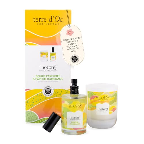 Coffret Parfumé Mandarine Yuzu Terre d'Oc : le cadeau idéal avec bougie et parfum zesté