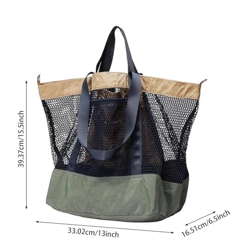 Mesh Beach Bag Travel Handbag Convenient for Women Men Large Beach Tote Shoulder Bag for Vacation Outdoor Swimming2
