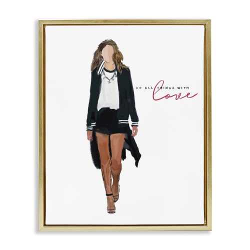 All Things with Love Glam Fashion, 16 x 20 Inch Canvas in Floater Frame