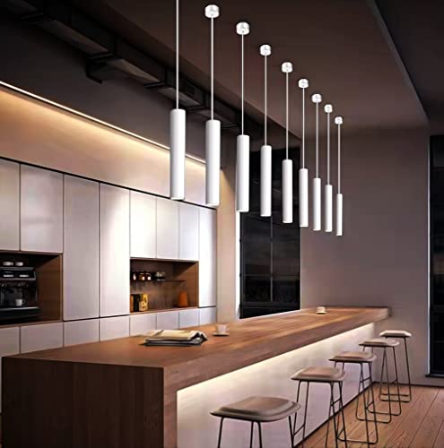 Vecys Lampada a Sospensione Cilindro Bianco Tubo