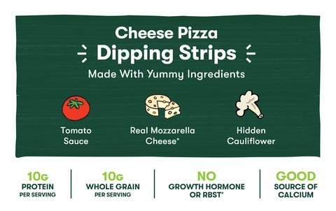 Kidfresh Cheese Pizza Dipping Strips, Made with Hidden Veggies and No Artificial Ingredients, Frozen Kid's Meal, 7.35oz (9-Pack)