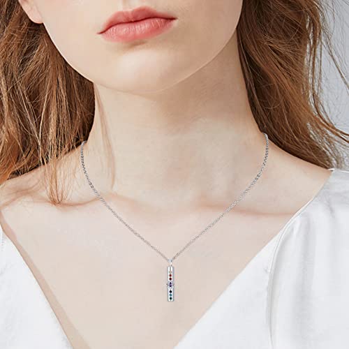 Waysles Urn Necklace for Ashes 925 Sterling Silver Chakra Lotus Urn Chain Pendant Memorial Cremation Jewellry Yoga Gift for Women Cylindrical Chains Girls - Image 2