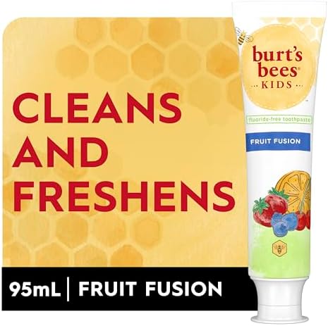 Burt's Bees Kid's Fluoride Free Toothpaste, Fruit Fusion, 95 mL (Pack of 2) - 1