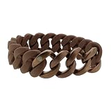 Hanse-Klunker Armband Herren ORIGINAL Silikon Braun, Edelstahl Bronze Matt Armreif Armkette Männer Jungen inkl. Schmuck-Geschenk-Box