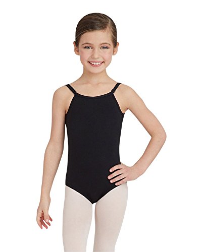 Capezio Big Girls' Team Basic Team Basic Camisole Leotard with Adjustable Straps,Black,M (8-10)