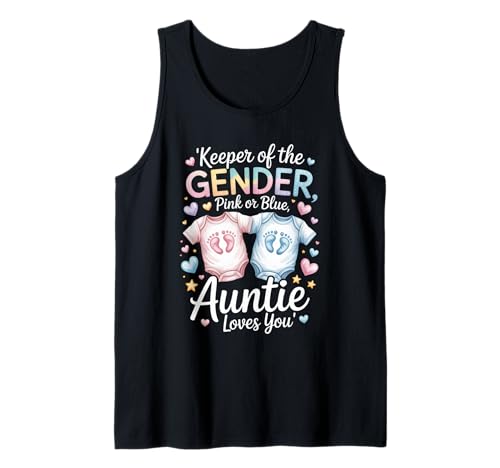 Keeper Of The Gender Auntie Loves You Baby Anuncio Tía Camiseta sin Mangas