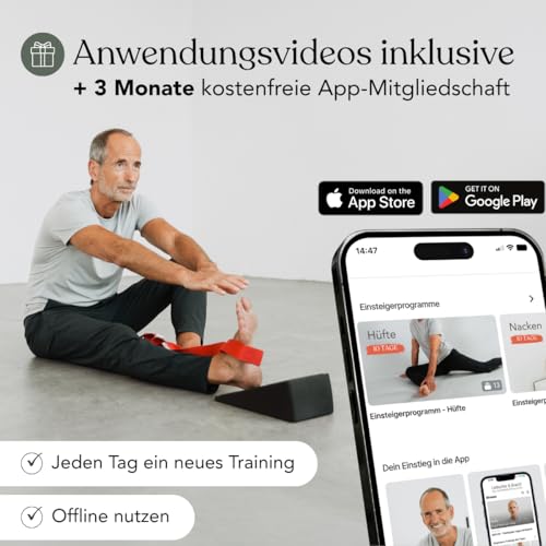 Foto von Liebscher & Bracht Original Knieretter mit Trittschlaufe: Wadendehner, Strecker für Fuß, Bein & Waden, Wadentrainer mit Trittschlaufe, Made in Germany, Übungen in der App (Neues Modell)
