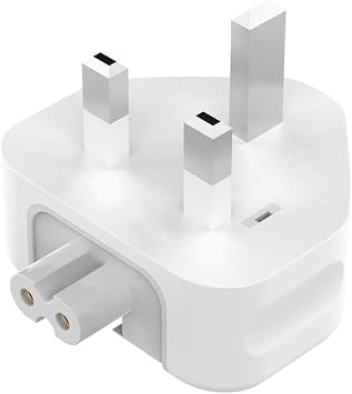 UK AC Adapter Wall Plug for MacBook Converter Travel Charger Adapter for Apple iBook Mac AC Power Adapter for MacBook Charger Wall Plug Converter EU Plug Standard for Apple Laptop