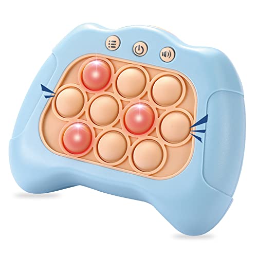 Sidimon Pop Fidget Toys Handheld Game Console for Kids, Quick Push Game Light Up Pop Pro Toy, Sensory Autism Toy for Boys & Girls for Stress Relief and Anti-Anxiety (Blue)