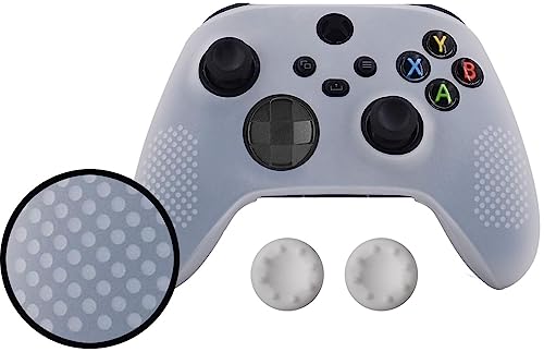 Image of TMG X Series X /S Controller Skin,Anti-Slip Protector Set for X Series Compatible with Xbox X /S Controller-Silicone Cover with 2 Thumb Grips Caps (White)